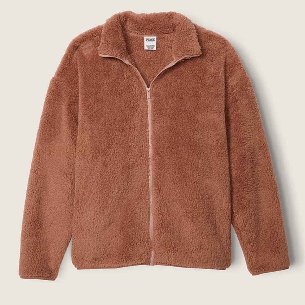 PINK Victoria's Secret Plush Brown Jacket